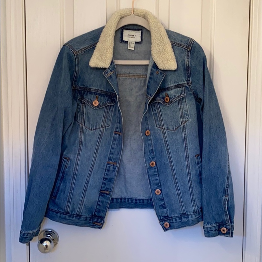Forever 21 Denim Jacket with Faux Fur